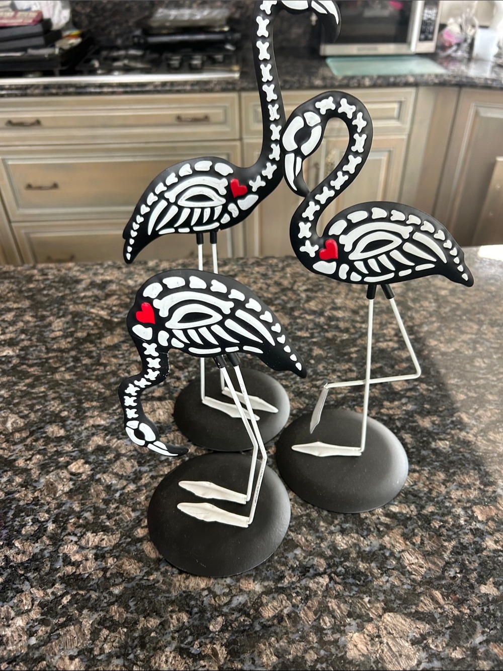 ASHLAND ASSORTED SKELETAL FLAMINGO DECOR LOT OF 3 NWT